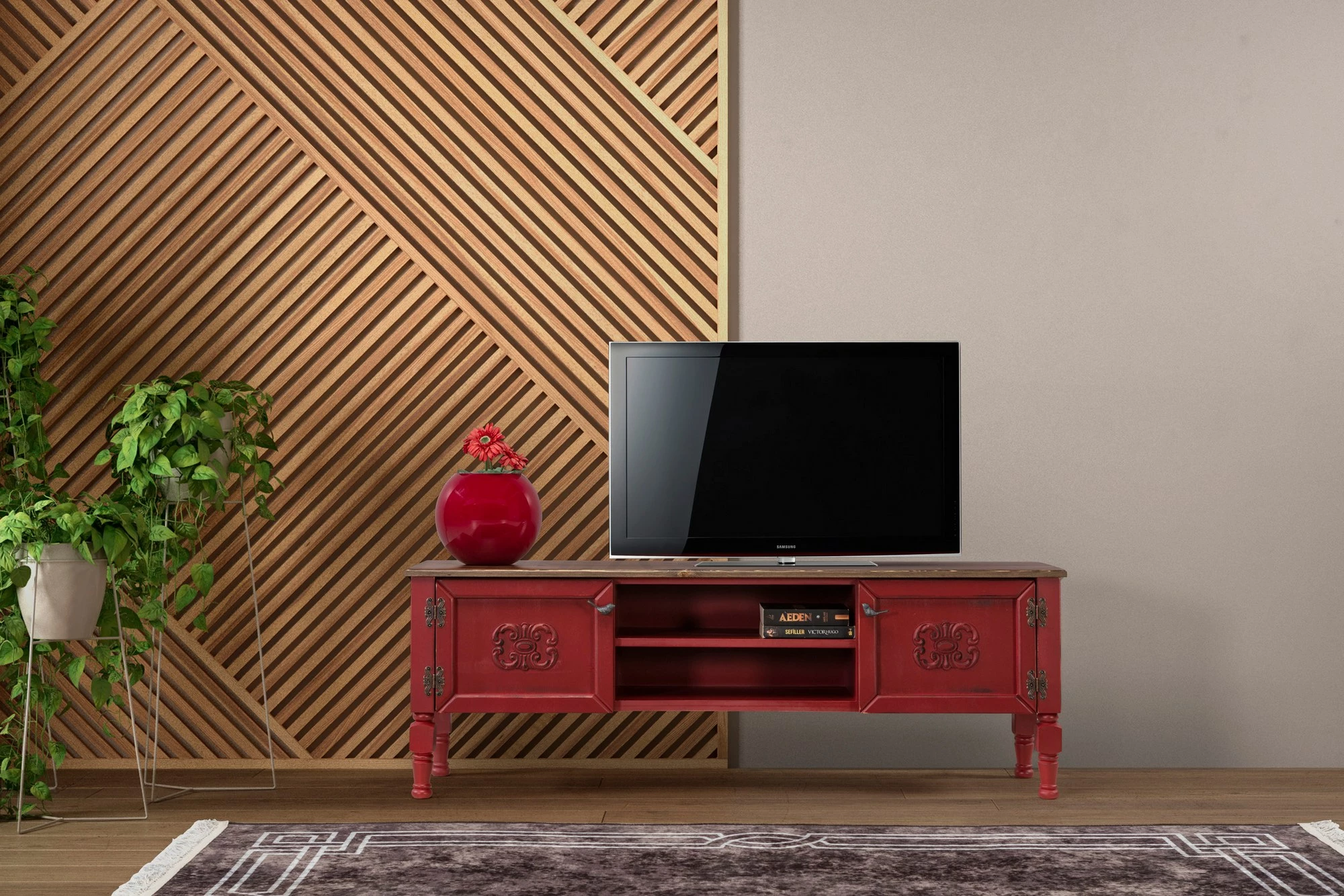 Komodë TV Hanah Home, Ada TV, e kuqe