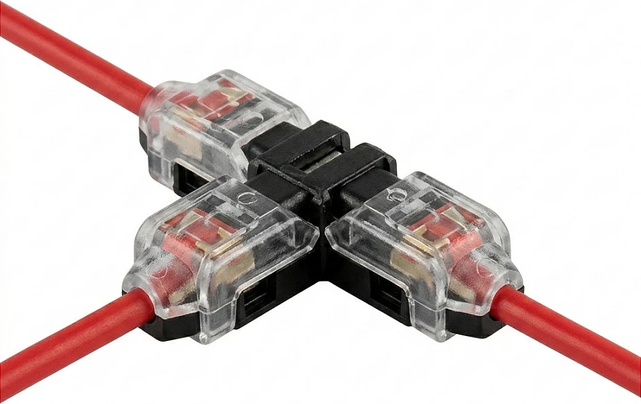Lidhës për shirit LED Synergy21 Easy Connect, T-shape, 1 linjë, transparent