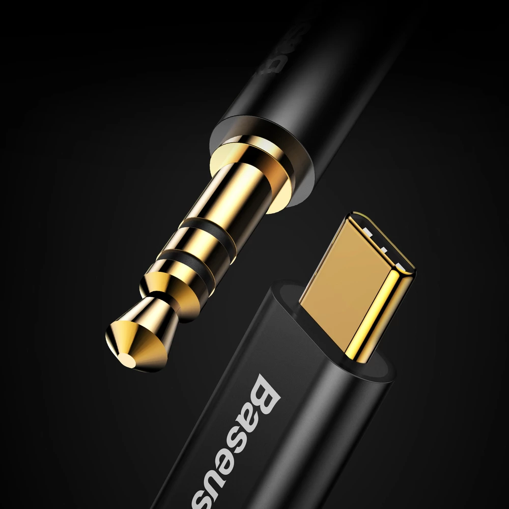 Kabllo audio Baseus CAM01-01, 1.2m, USB Type-C në 3.5mm, e zezë