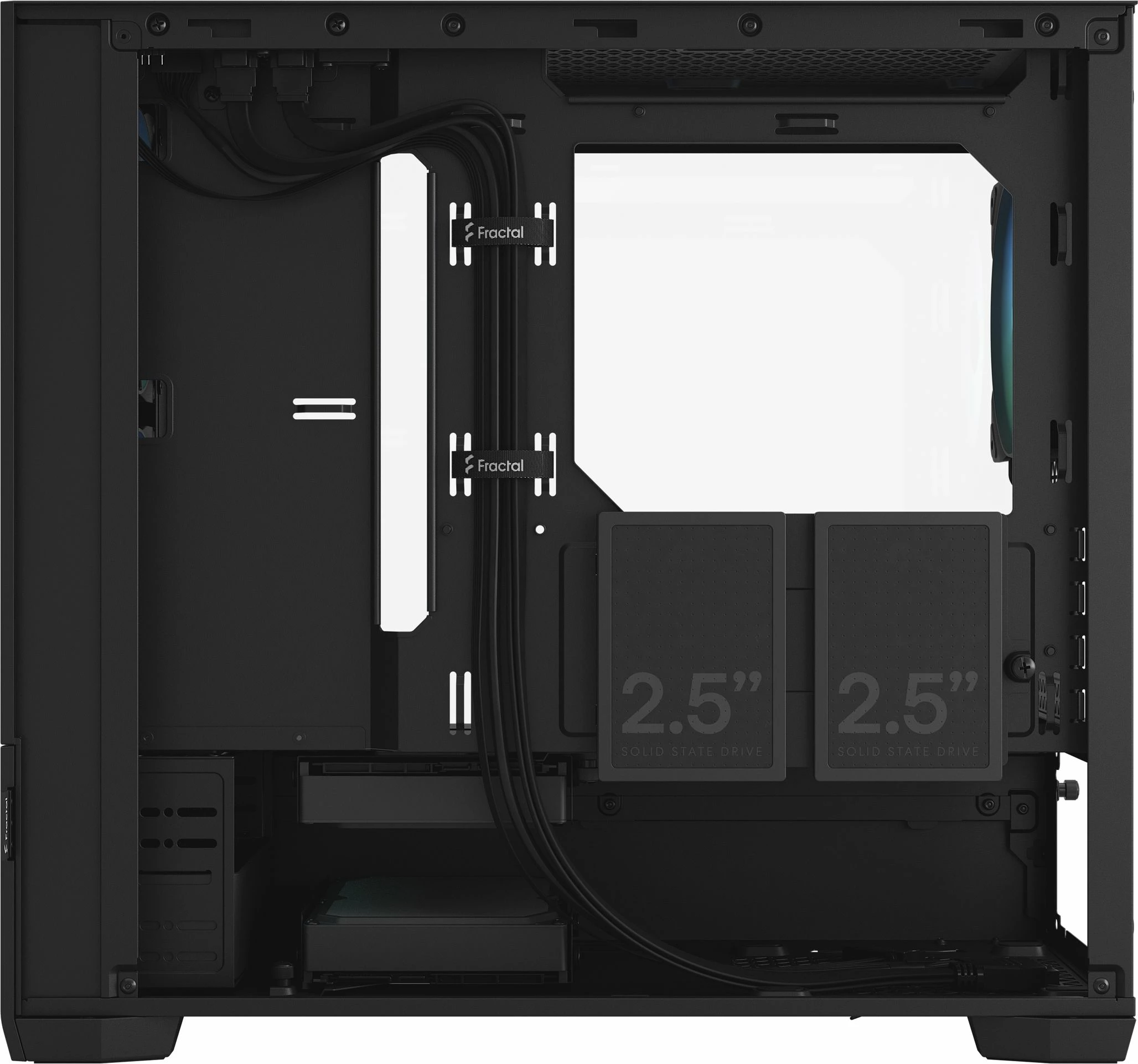 Kasë Fractal Design Pop Mini Air RGB FD-C-POR1M-06, Mini Tower, Micro-ATX/Mini-ITX, 3x120mm RGB, me dritare, e zezë