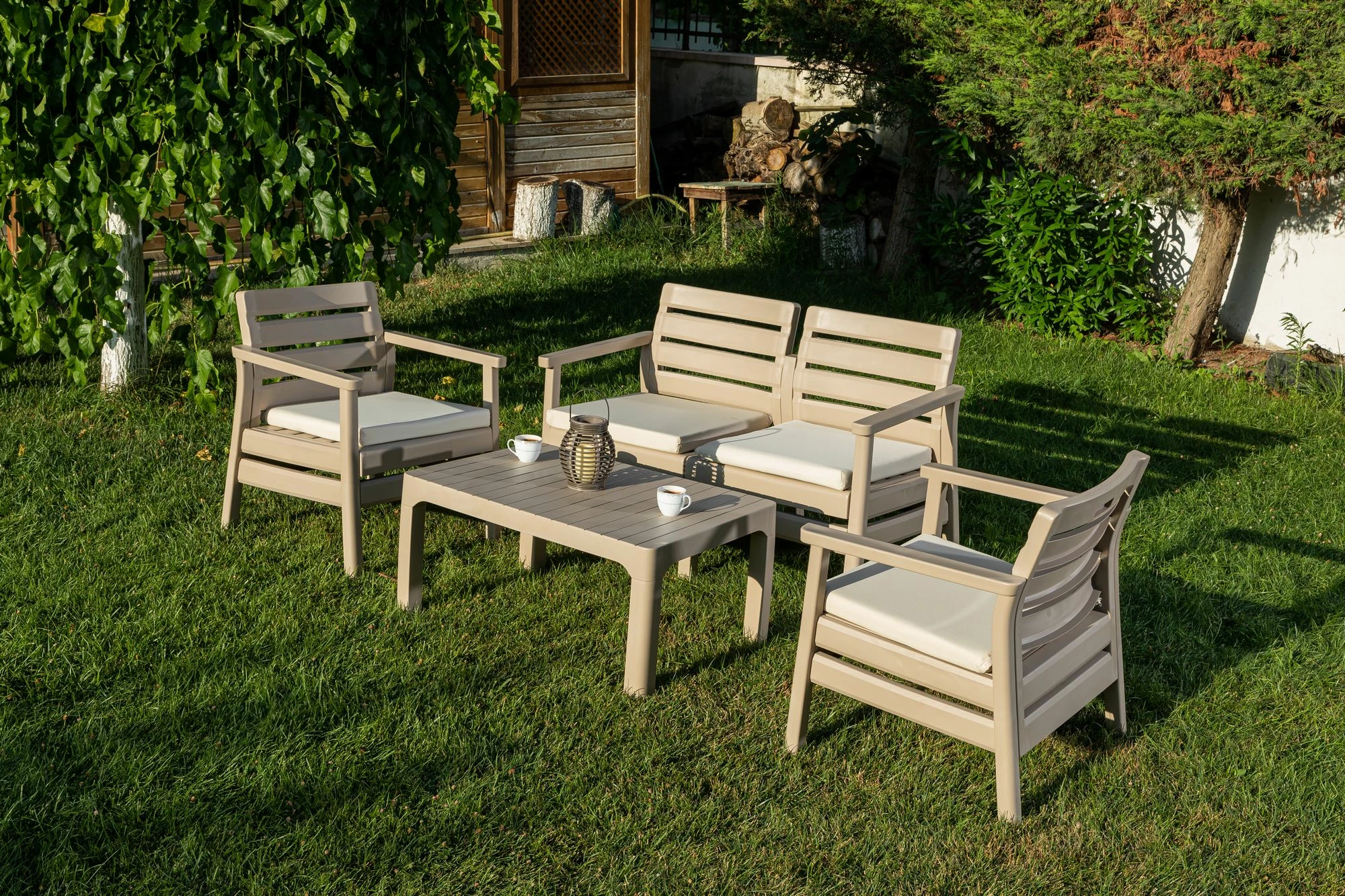 Set lounge për kopsht Skye Decor, Solemare 125, bezhë shkretëtire