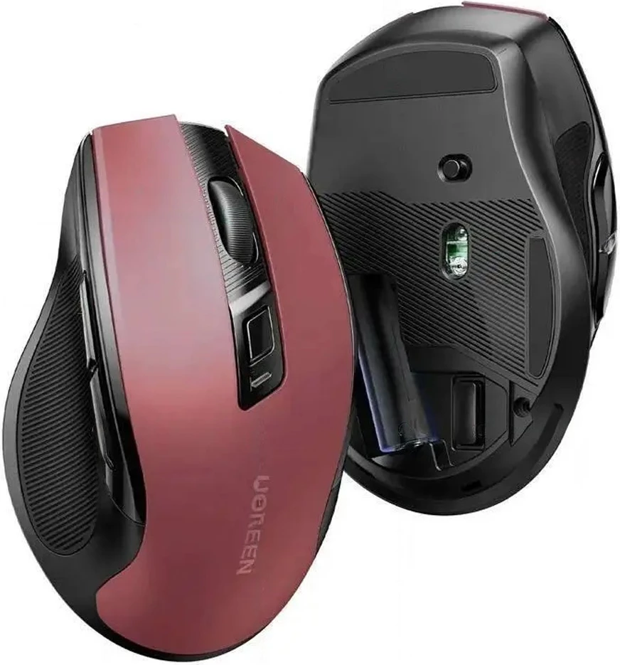 Maus pa tela Ugreen MU006, optik, 4000 DPI, Bluetooth 5.0/USB, Kuq