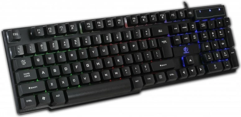 Set gaming tastierë dhe maus Rebeltec OPPRESSOR, me ndriçim, USB, e zezë/argjendtë