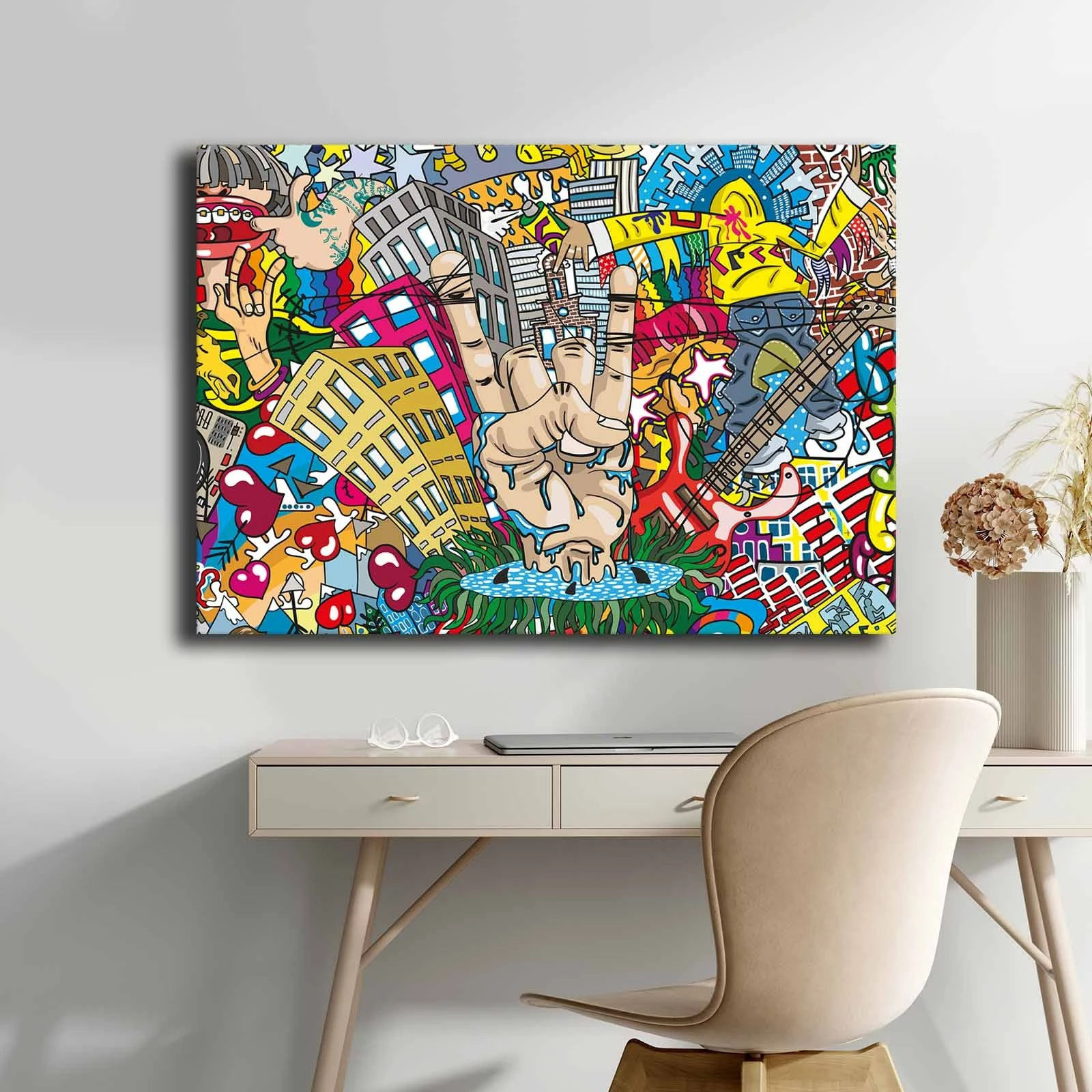 Pikturë dekorative në kanavacë, shumëngjyrëshe, Wallity, 70100POP-012, 70x100cm