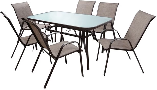 Set kopshti tavolinë & karrige FH5119.02, 7 pjesë, të kafta