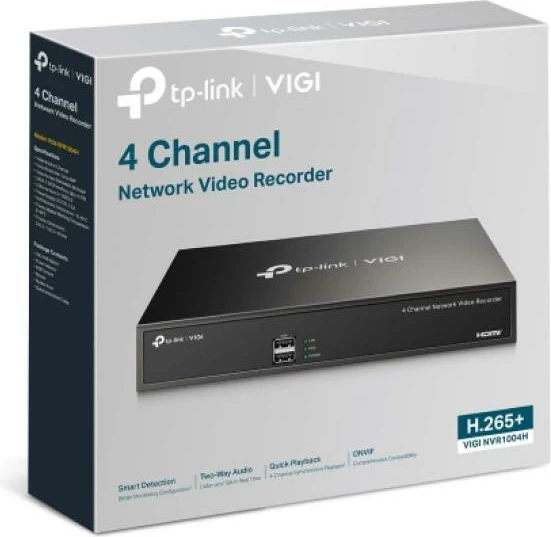 Regjistrues video rrjeti, TP-Link, VIGI NVR1004H, 4 kanale, HDMI, i zi