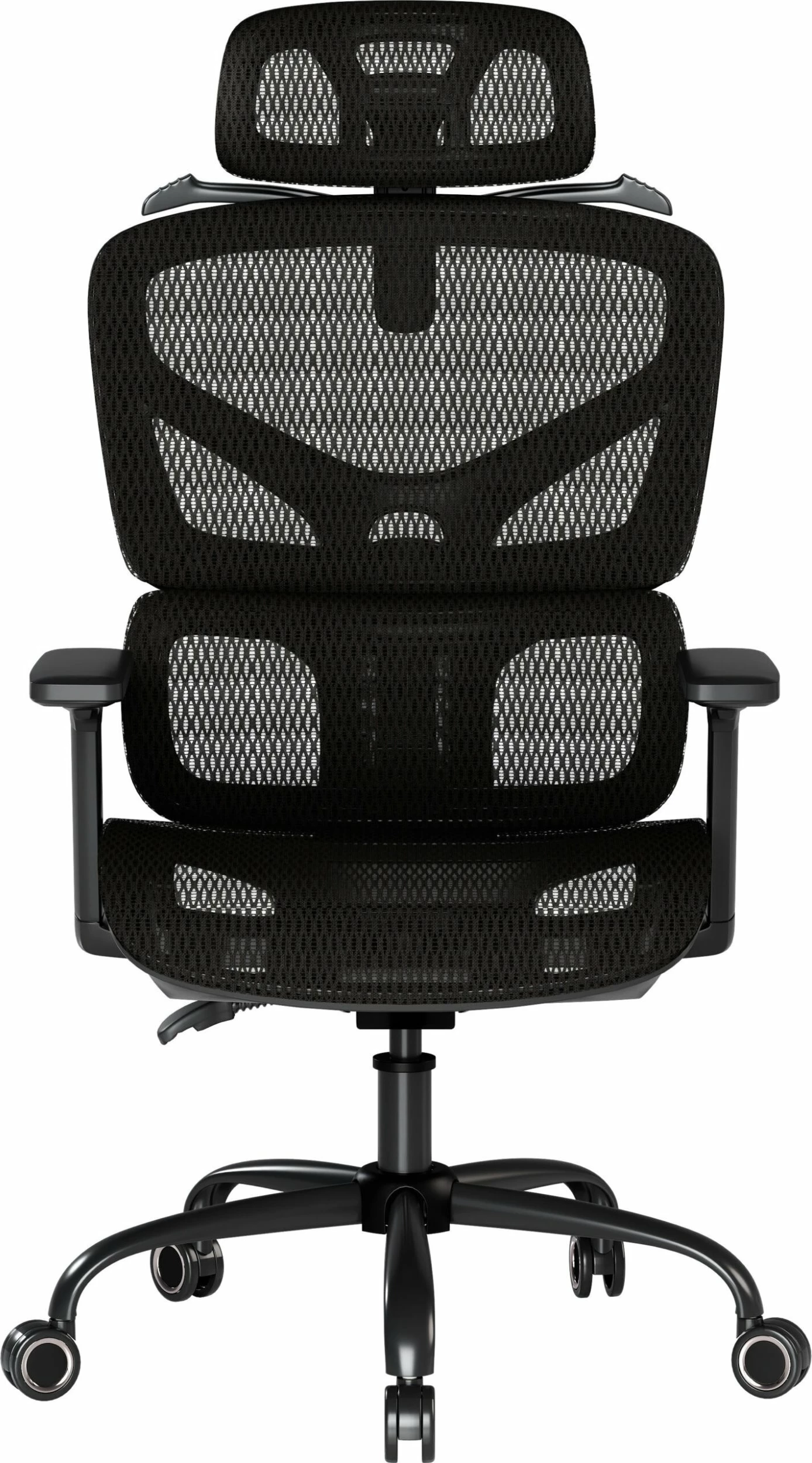 Karrige zyre ergonomike Mozos Ergo-V, rregullim 46-56 cm, rrjetë ajrosëse, mbështetëse krahu 3D, e zezë