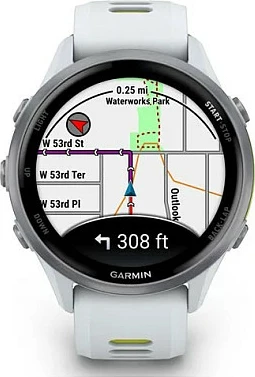 Smartwatch Garmin Forerunner 970, AMOLED 1.4", GPS, Wi‑Fi, 56 g, rrip bardhë/verdhë