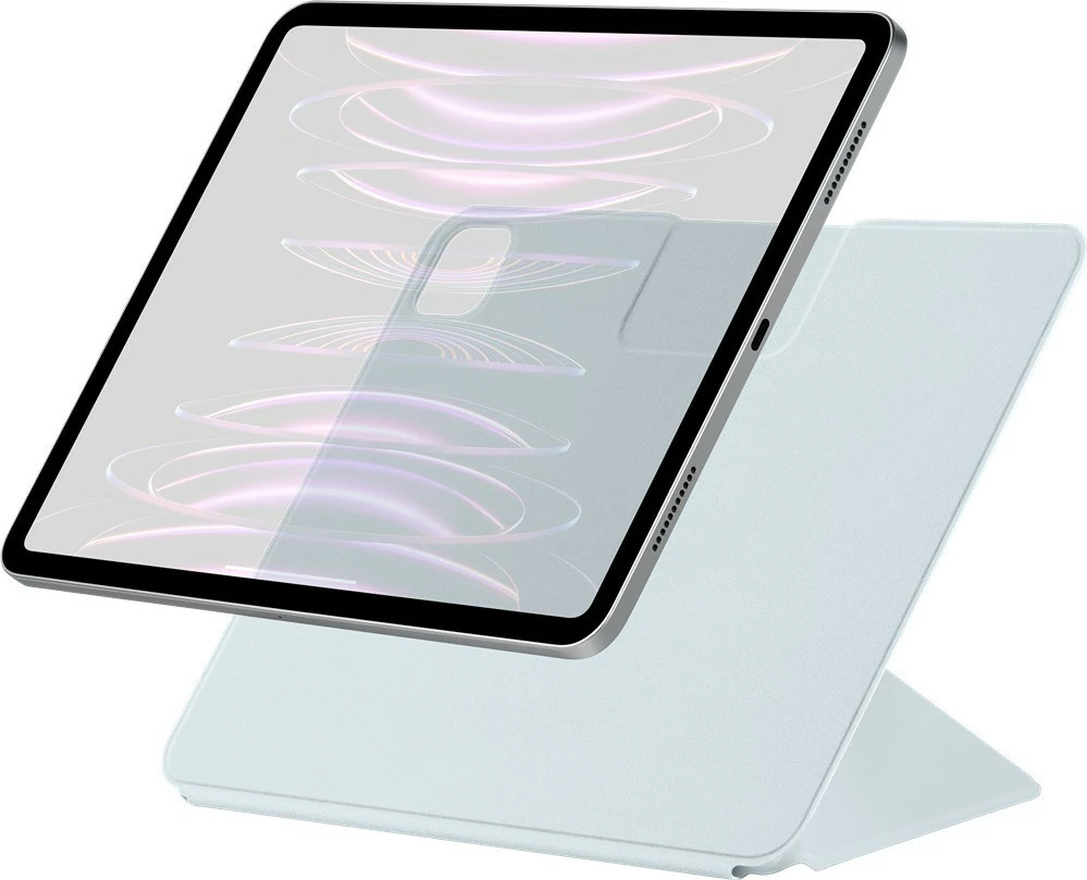 Mbështjellës folio për iPad Pro 12.9 Pitaka MagEZ Folio 2, magnetik, mbajtëse Apple Pencil, sleep/wake, blu e çelët