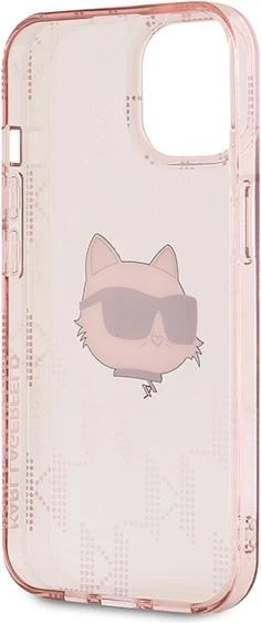 Mbështjellës Karl Lagerfeld IML Choupette Head & Monogram për iPhone 13, rozë