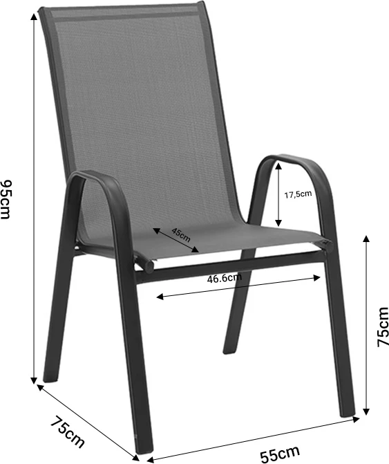 Tavolinë me karrige Valor-Calan set 7 copë metal-tekstilen kafe