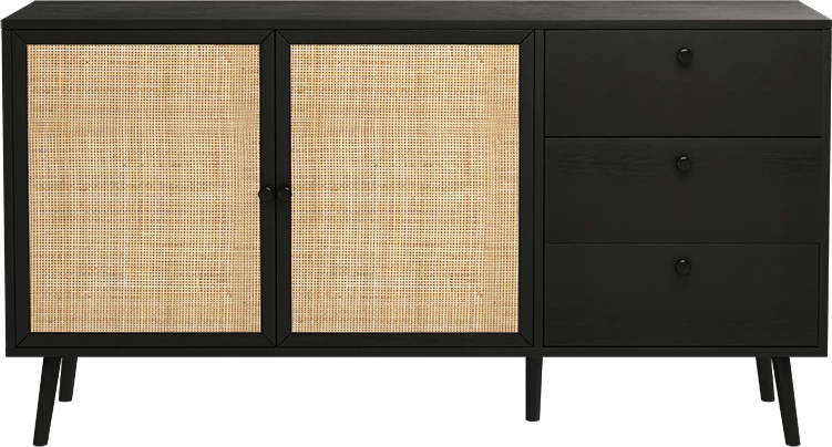 Bufe Oslo, ngjyrë zezë-natyrale, 150x39x79cm