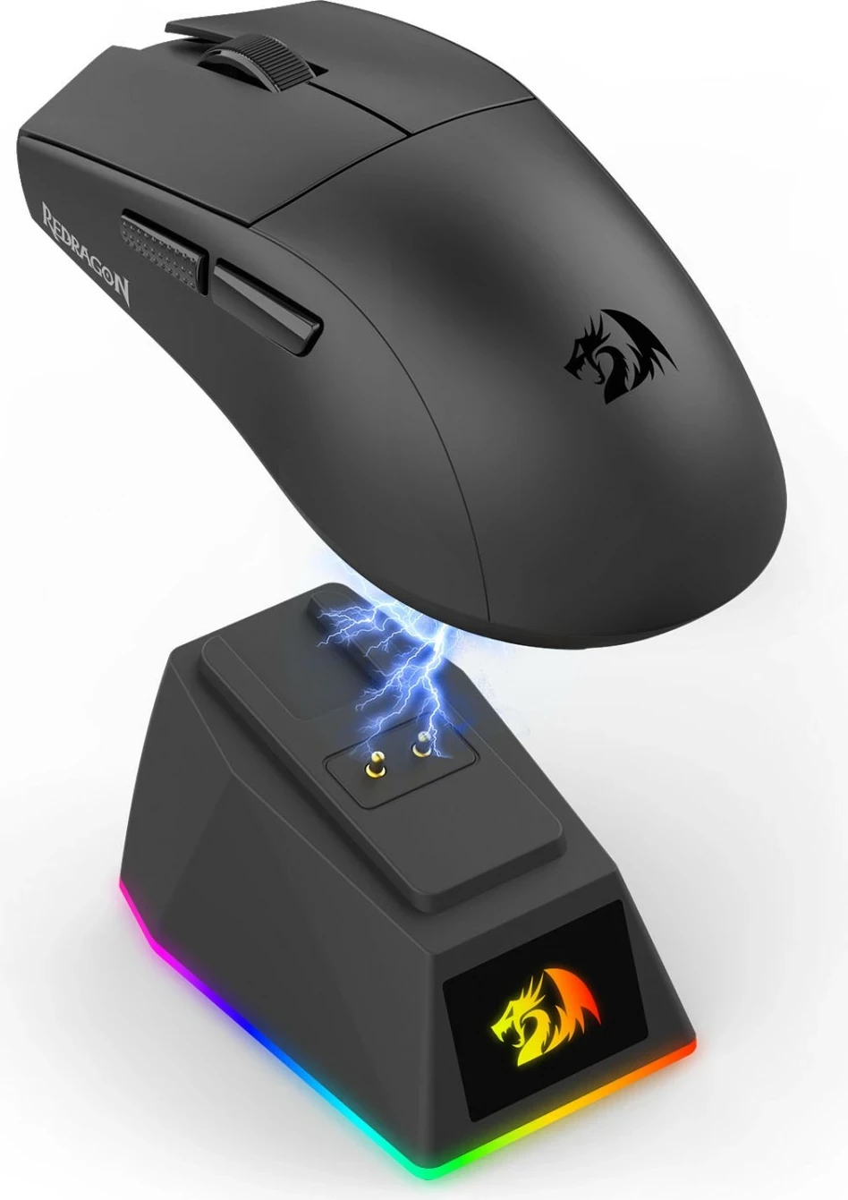 Maus gaming Redragon K1NG ULTRA M999, wireless/Bluetooth, 45000 DPI, me dock karikimi, i zi