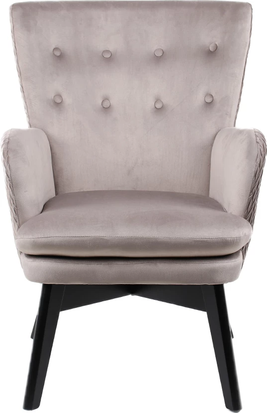 Fotel Loulou, kadife bezhë, 68x76x96 cm