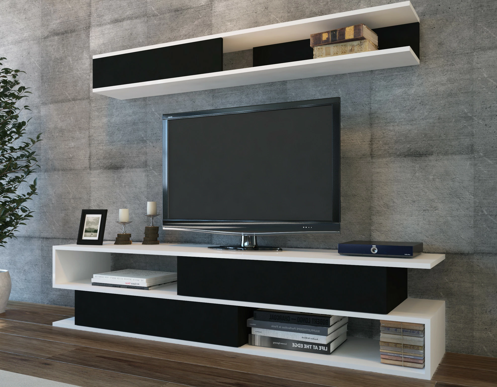 Njësi TV Hanah Home, Sims, e zezë dhe e bardhë