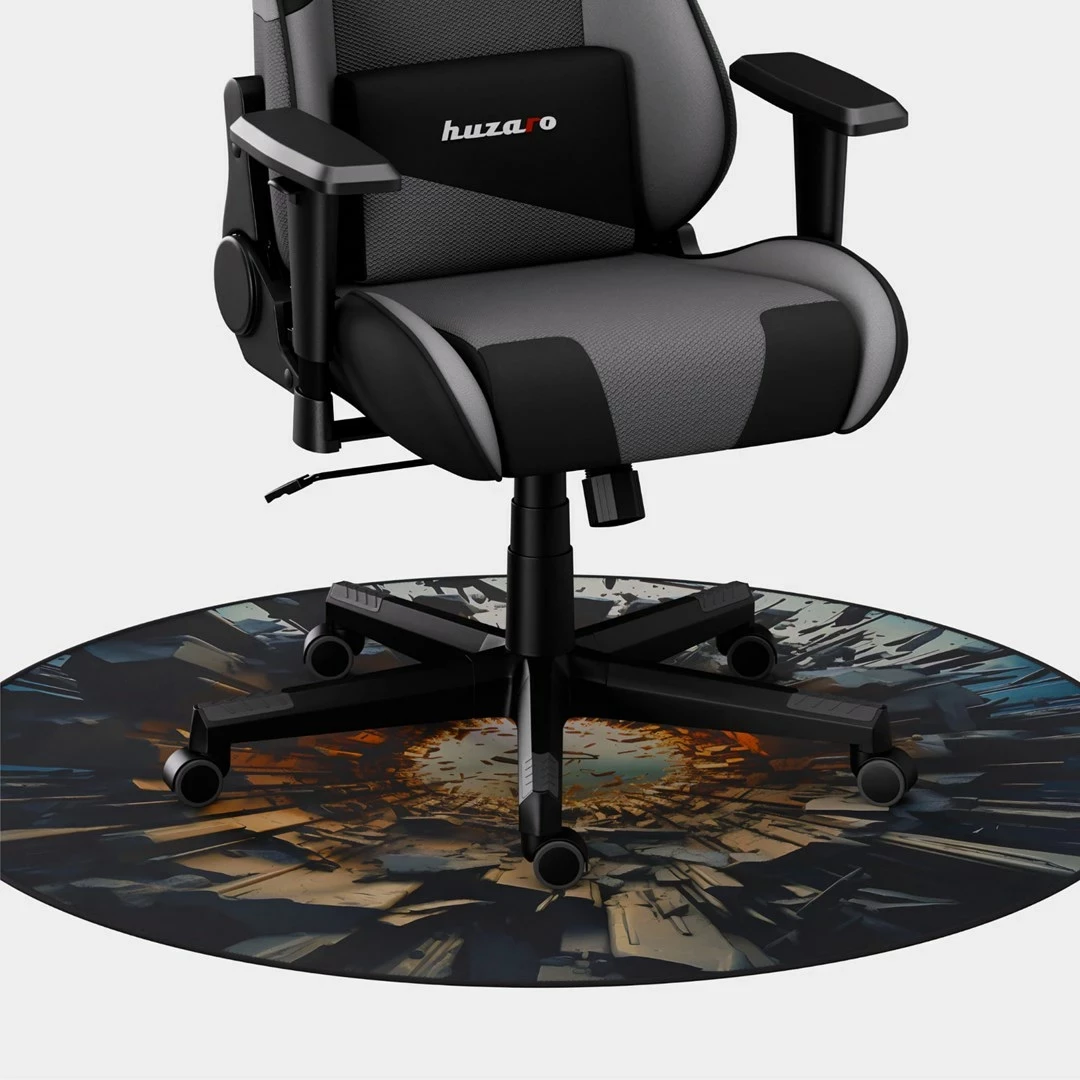 Tapet për karrige gaming Huzaro FloorMat 5.0, 1200x1200 mm, Gome, E zezë