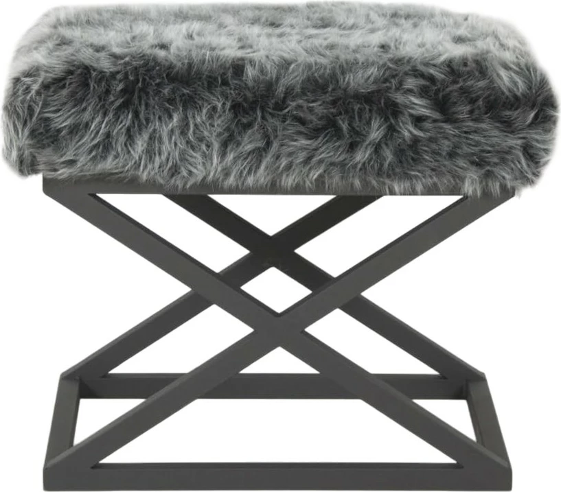 Puf Atelier del Sofa, pelush Capraz, e zezë, gri
