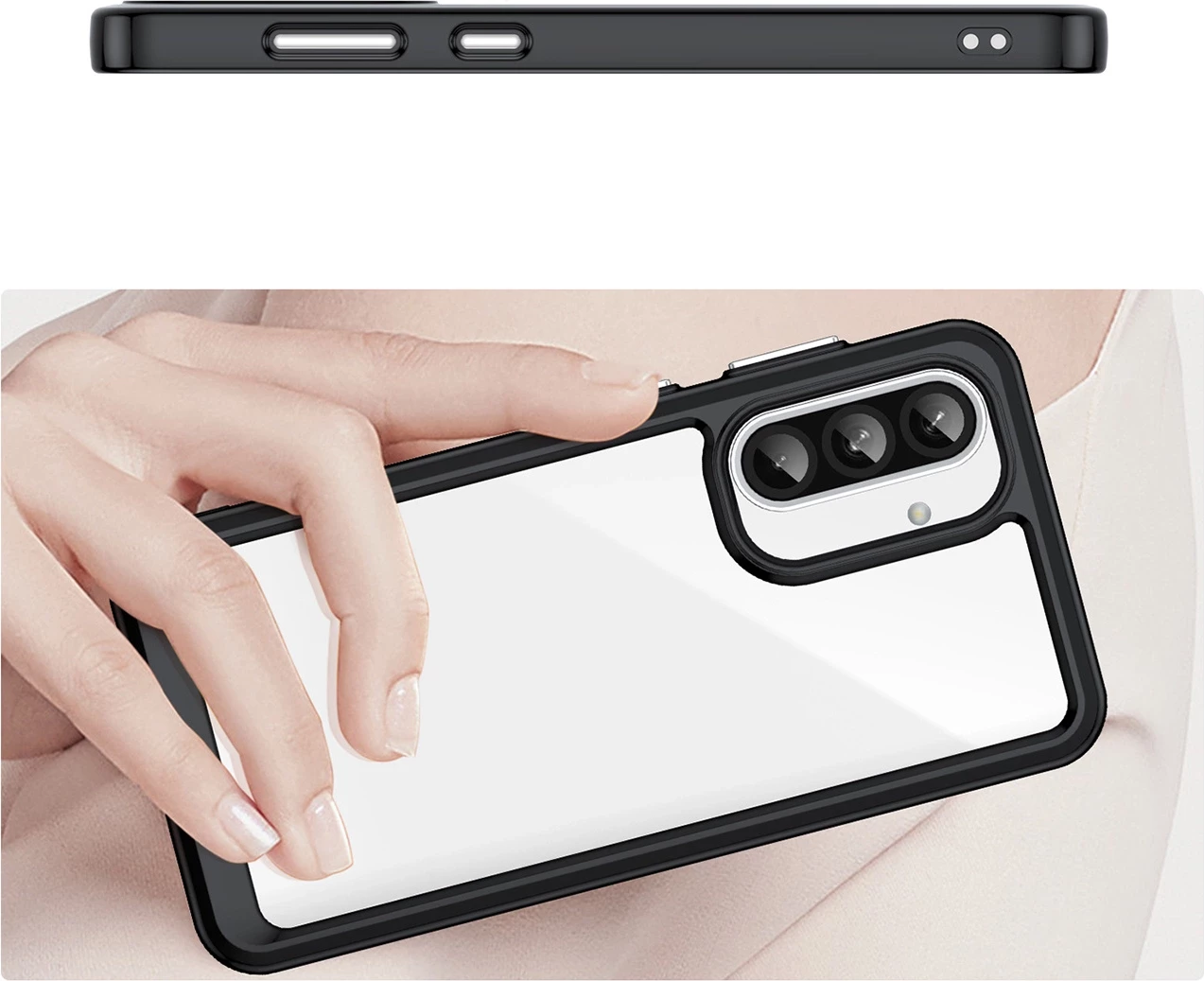 Mbështjellës Hurtel Outer Space Case për Samsung Galaxy A56, TPU/PC, i zi