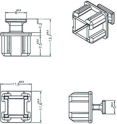 Kapak pluhuri DeLOCK 64012, set 10 copë, polipropilen, i zi