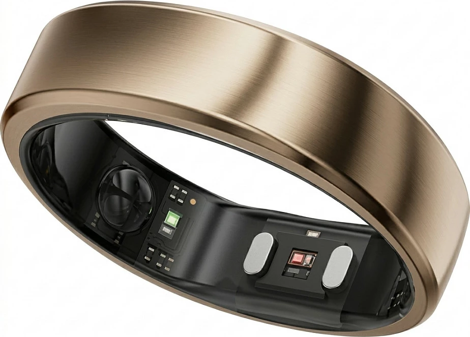 Unazë smart RingConn Gen2 Air, madhësia 7, IP68, 10 ditë bateri, Gold