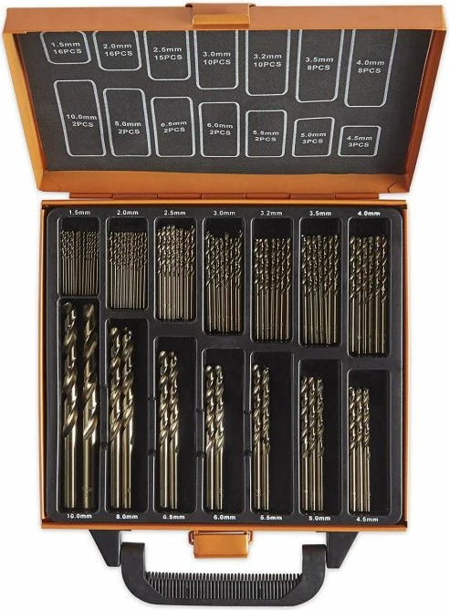 Set maje shpimi kobalt VONHAUS 3500068 99 copë 1.5-10mm me kuti, portokalli/zi