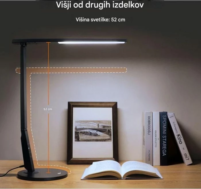 Llambë tavoline LED TaoTronics Stella TT-DL10, 4 mënyra ndriçimi, dimmable, USB 5V/1A, 70 cm, e zezë