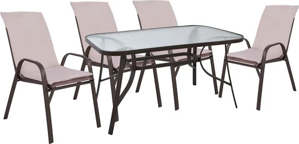 Set kopshti tavolinë & karrige FH10569.02, 5 pjesë, të kafta