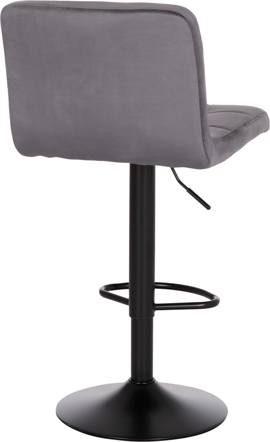 Karrige për bar rrotulluese DIANA, kadife gri, metal i zi mat, FH202.41, 44x52x109cm, set prej 2 copësh
