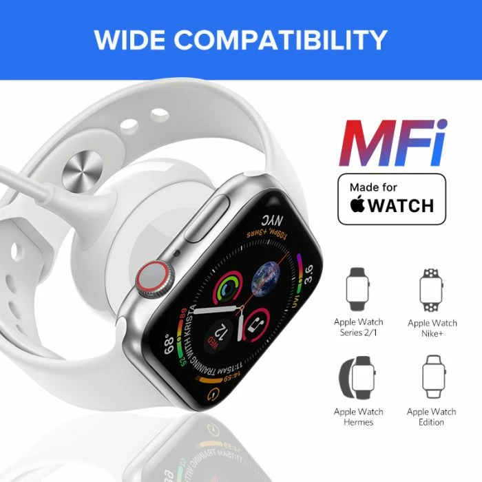 Karikues magnetik wireless për Apple Watch UGREEN 60969, USB-A + USB-C, 5V/1A, e bardhë