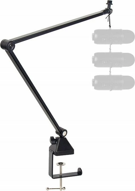 Mbajtëse mikrofoni për tavolinë Mozos SB42, krah 40+40 cm, kapëse deri 7 cm, ngarkesë 2 kg, e zezë, set me aksesorë