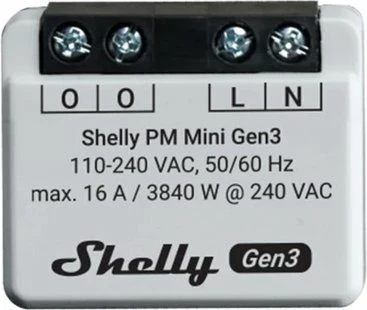 Kontroller Shelly PM Mini Gen3, WiFi, Bluetooth, plastikë, bardhë