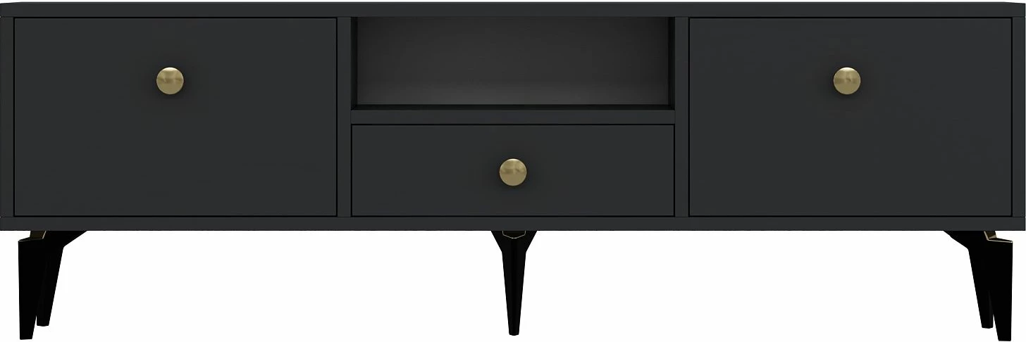 Komodë për TV, Skye Decor, 1300-DROP-1, antracit, ari