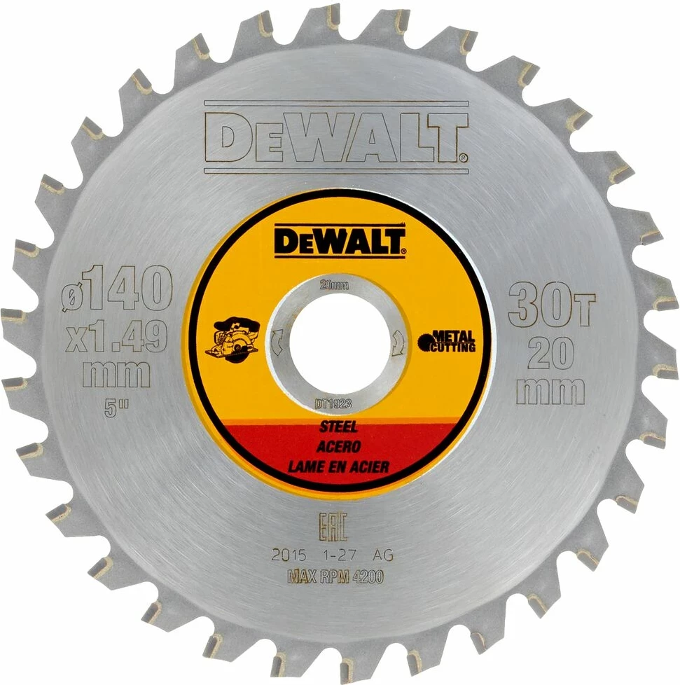 Disk prerës për metal DeWalt DT1923 140mm, vrimë 20mm, 30 dhëmbë