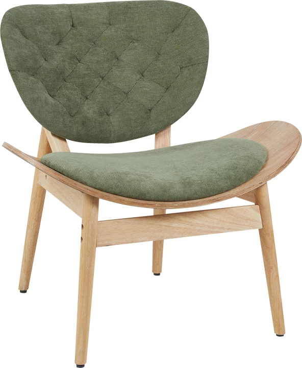 Fotel Udalle, dru natyral, material ngjyrë ulliri, 77x70x81cm