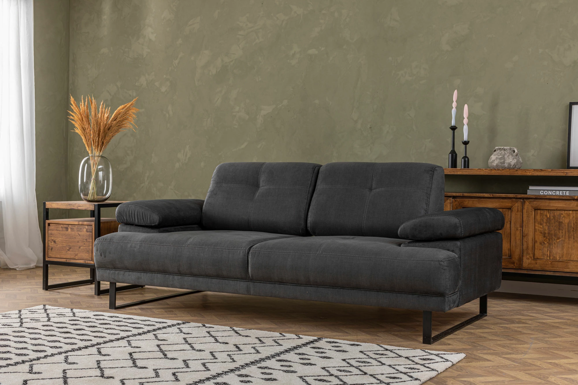 Krevat-sofë dy ulëse, Atelier del Sofa, Mustang, antracit