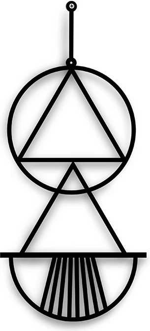 Aksesor dekorativ metalik për mur, dizajn abstrakt, Wallity, ngjyrë e zezë, 30x70cm