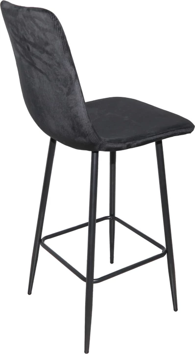 Karrige për bar Grato, material stof i zi, këmbë metalike të zeza, 43.5x55x114cm