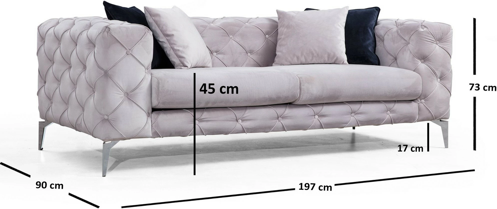 Divan dy ulëshe Atelier del Sofa, Como, ngjyrë gri e çelët