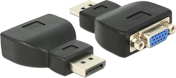 Adapter DeLOCK 65567 DisplayPort në VGA, 1080p, i zi