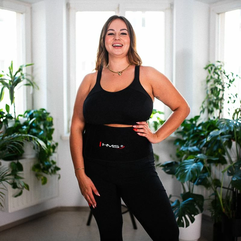 Set hula hop me peshë HMS HHW12, rrip BR163 plus size, të zeza