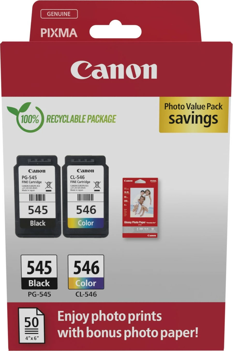 Toner Canon 8287B008, 8 ml, 2 copë, 180 faqe, Photo value pack