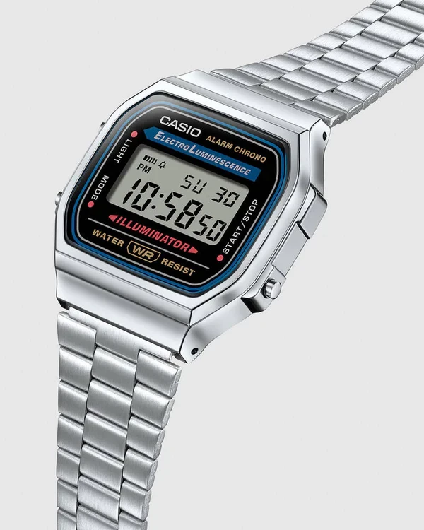 Orë dore Casio A168WA-1, e argjendtë