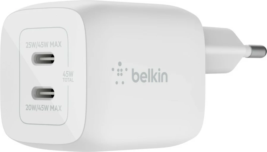 Karikues Belkin WCH011vfWH, 45W, 2 USB Type-C, i bardhë
