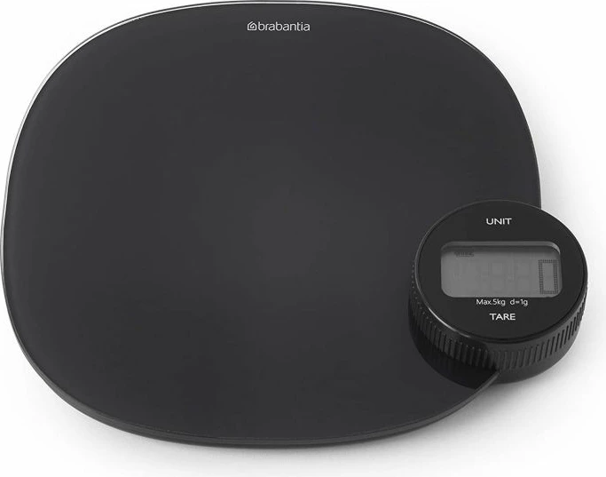 Peshore digjitale kuzhine Brabantia Tasty+ MPN 122880, 5 kg (1 g), LCD me ndriçim, 3x AAA, gri e errët