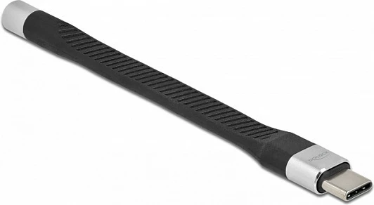 Kabllo adapter DeLOCK FPC USB-C në 3.5mm, 10 cm, e zezë/argjendtë