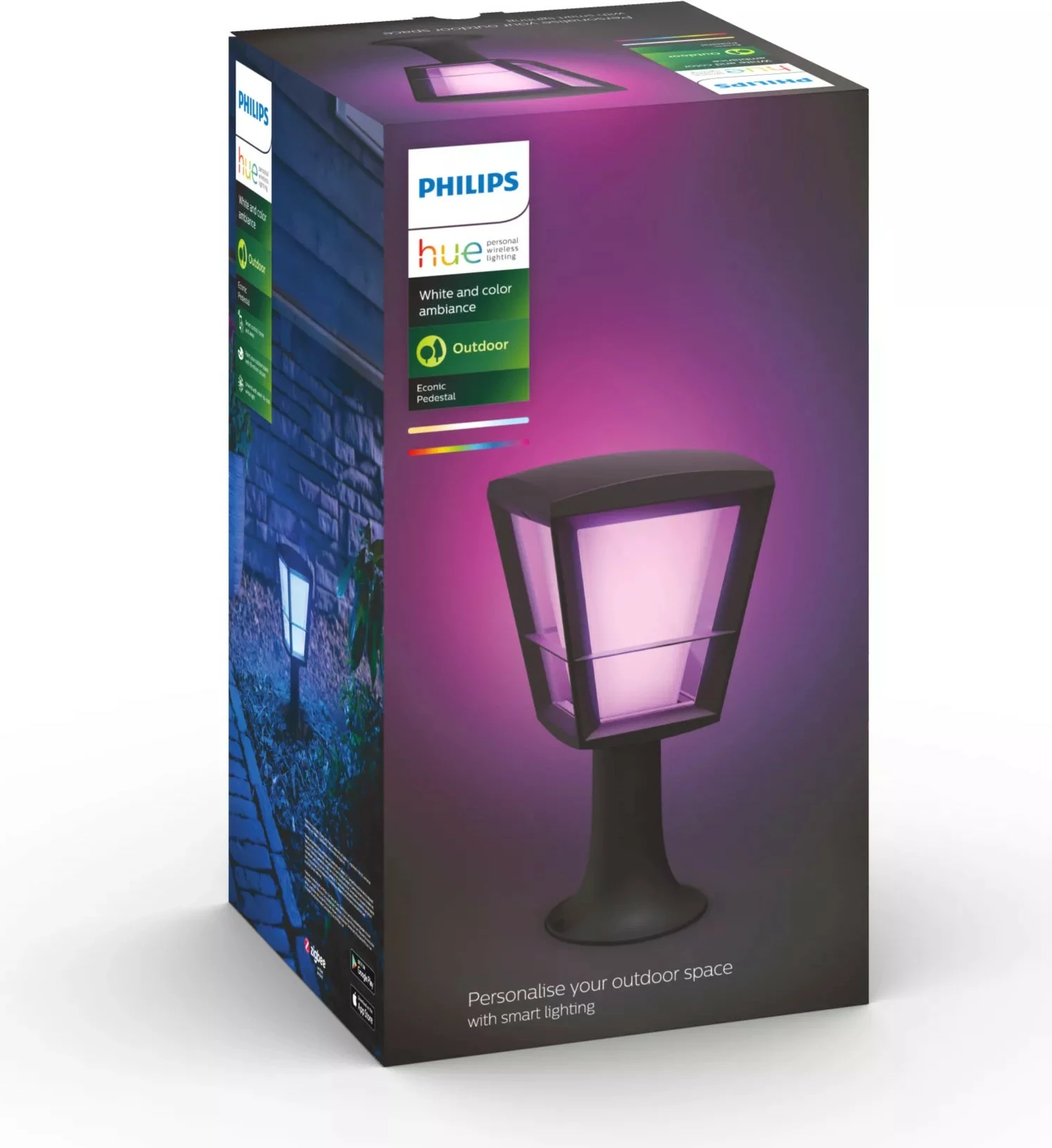 Dritë pedestale Philips Hue White and Colour Ambience Econic, Smart, LED, e zezë