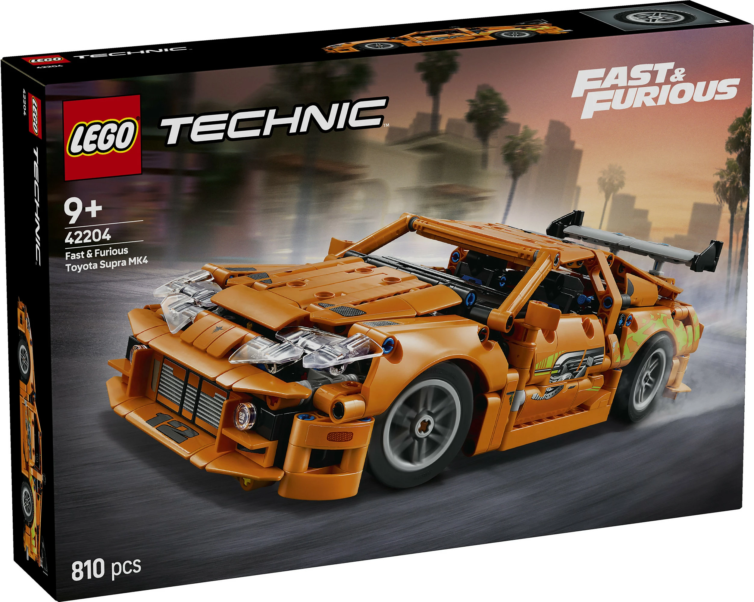 Set ndërtimi LEGO Fast and Furious Toyota Supra MK4, 810 pjesë, plastikë, shumëngjyrësh