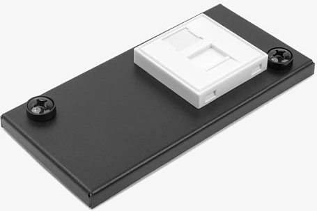 Kuti lidhëse DeLOCK Easy 45 Module Holder, montim mur/tavolinë, 2 porta (22.5x45) ose 1 port (45x45), metal, e zezë