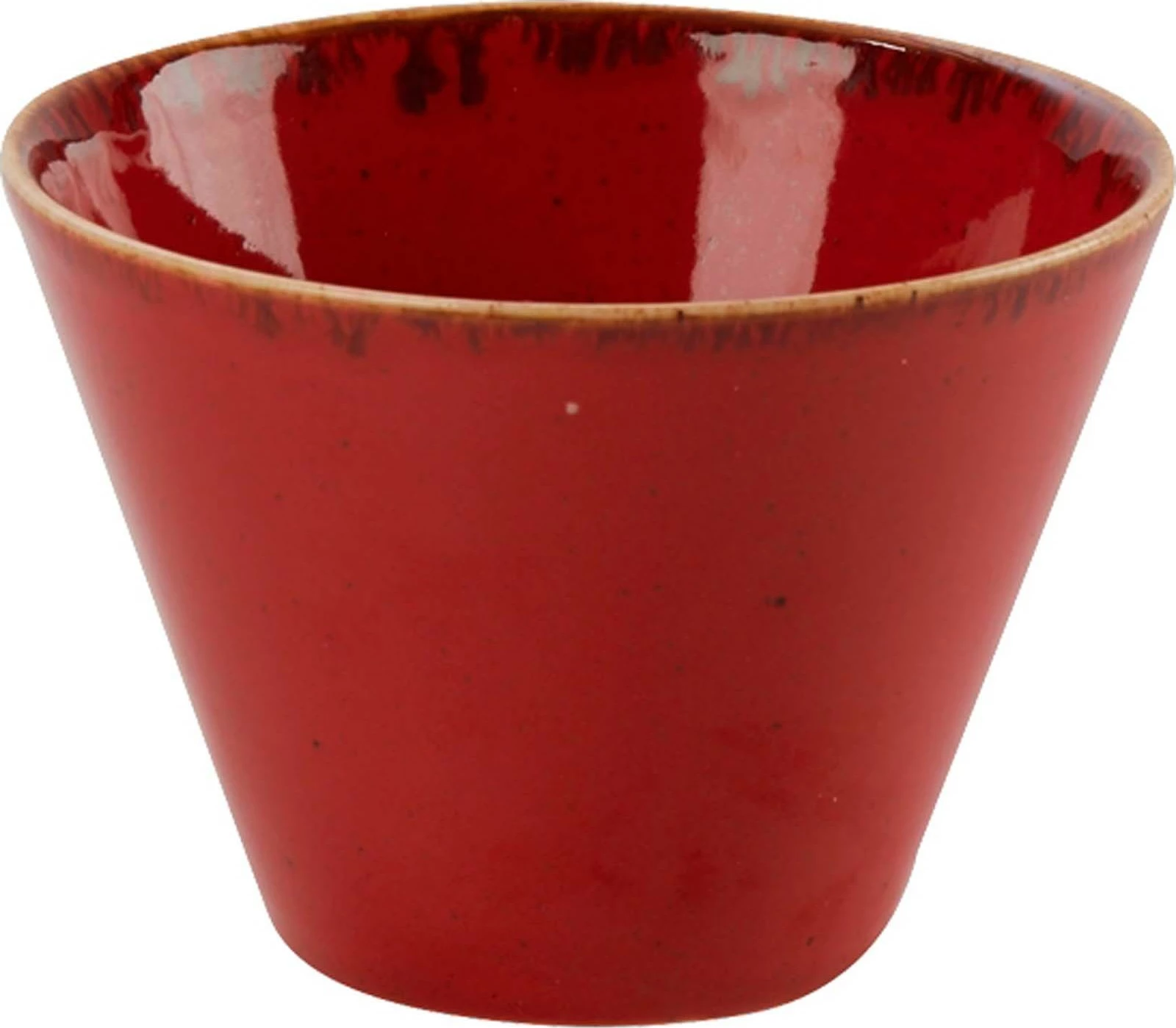 Tas konik Porland Seasons Magma 400 ml, porcelan, 115 mm, kuqe, set 6 copë