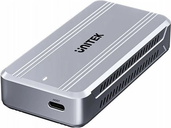 Kasë e jashtme për SSD M.2 NVMe Unitek S1242AGY, USB4 40Gbps, ftohje aktive, USB-C, 2242/2260/2280, gri